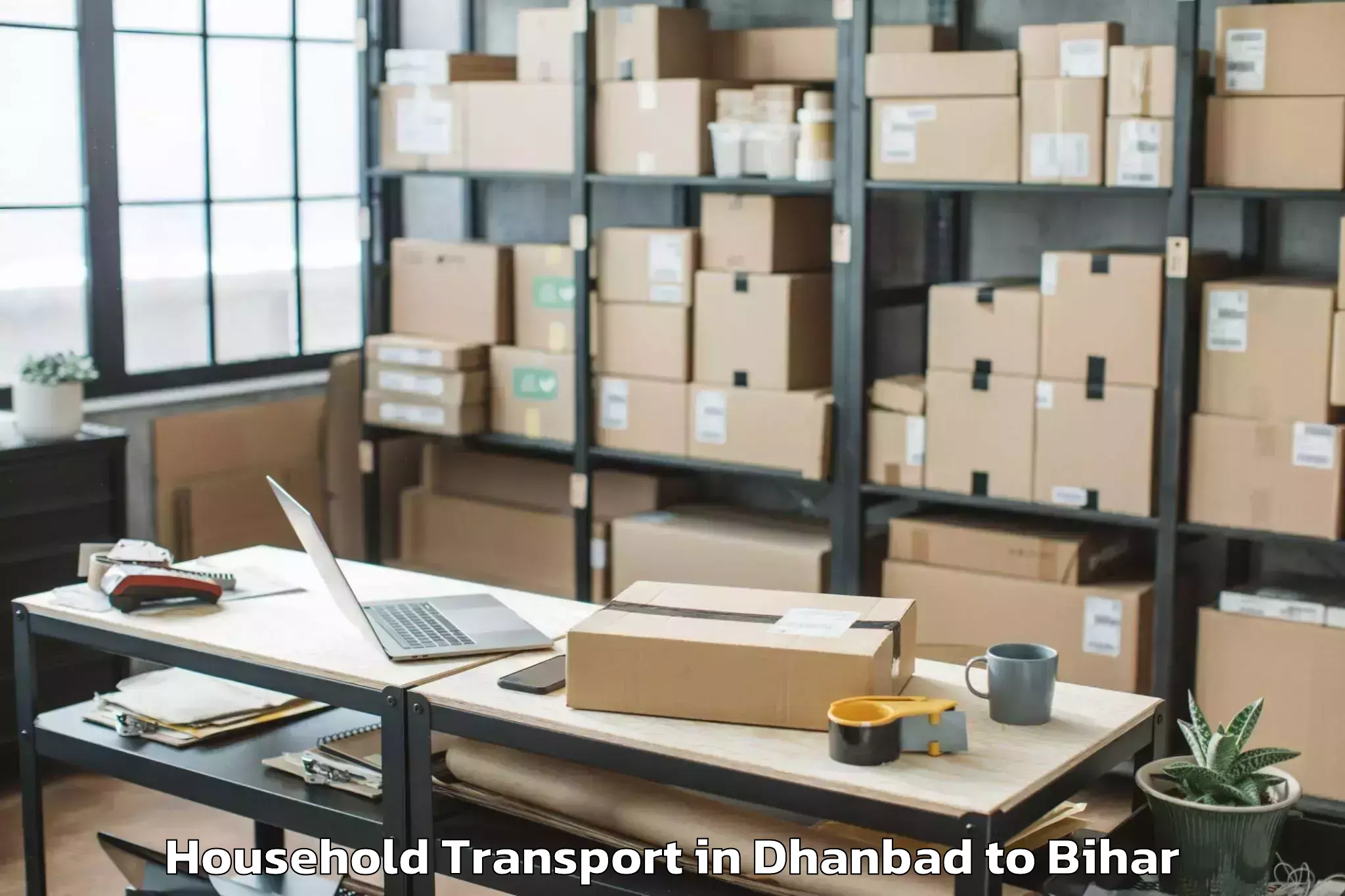 Trusted Dhanbad to Chanpatia Household Transport